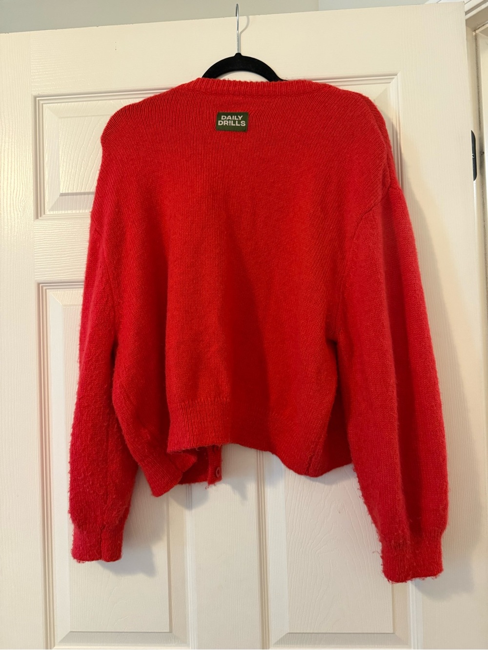 Daily Drills Red Women's Button-Front Cozy Cardigan Sweater - Picture 2 of 2
